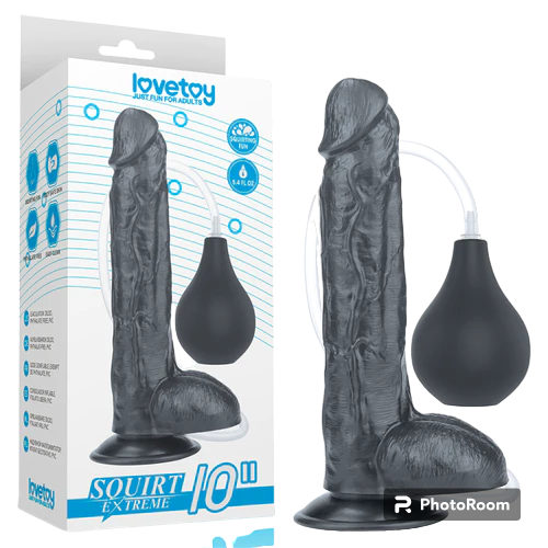 Dildo Consolador Eyaculador Squirt Extreme 25cm (Negro)