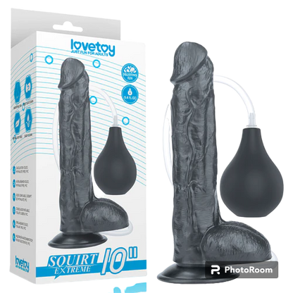 Dildo Consolador Eyaculador Squirt Extreme 25cm (Negro)