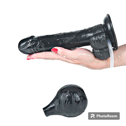 Dildo Consolador Eyaculador Squirt Extreme 25cm (Negro)