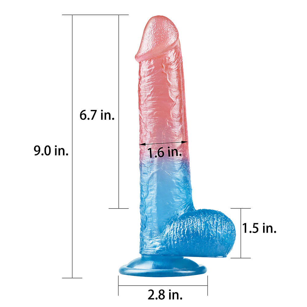 Dildo bicolor con ventosa Lovetoy Dazzle Studs 9" (23 cm)